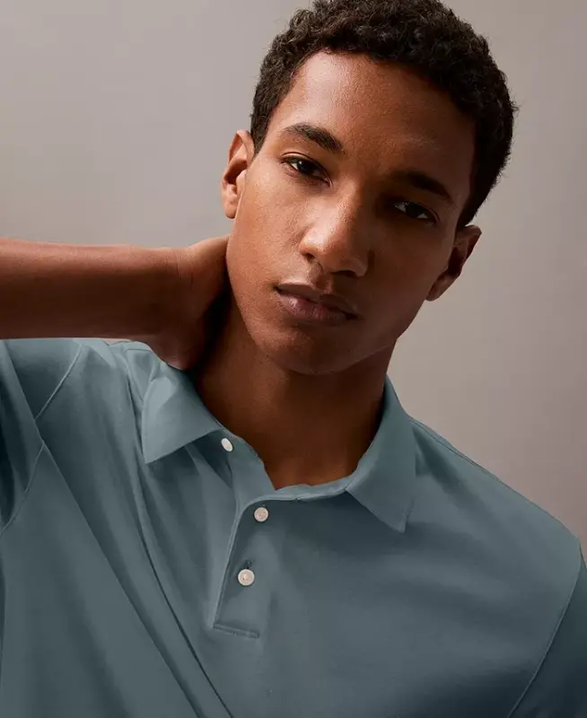 Men's Short-Sleeve Supima Polo Shirt - Stormy Sea - 20
