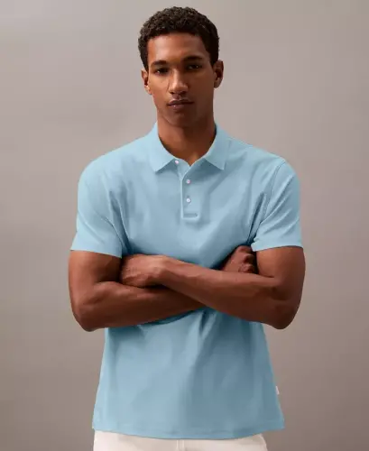 Men's Short-Sleeve Supima Polo Shirt - Stratosphere 