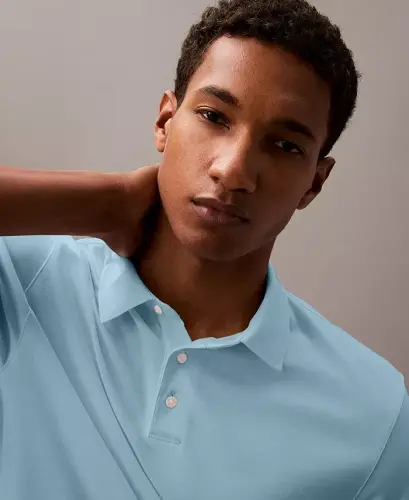 Men's Short-Sleeve Supima Polo Shirt - Stratosphere - CALVIN KLEIN (1)