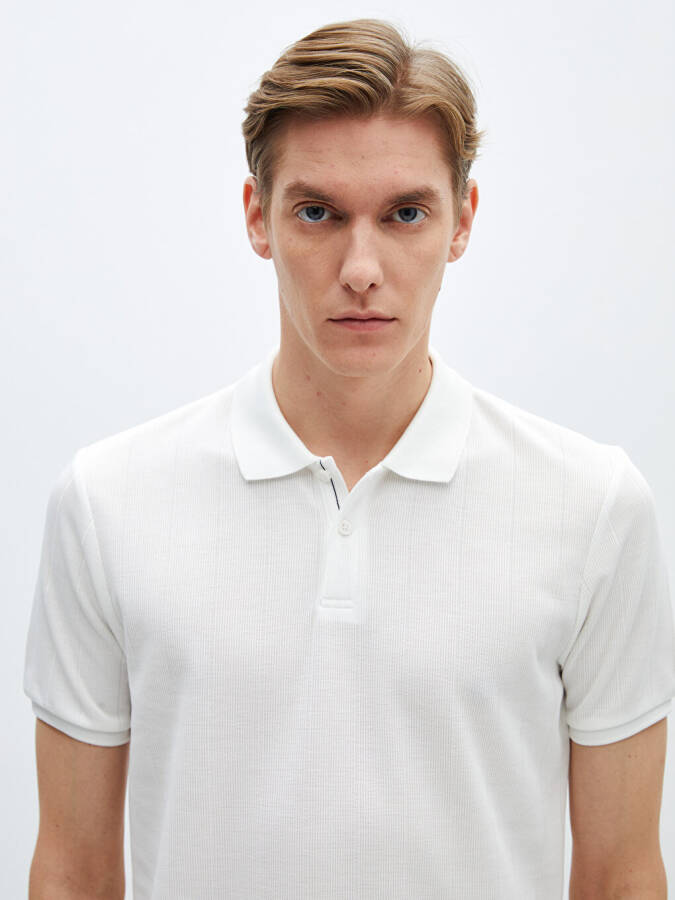 Men's Short Sleeve Textured Polo Shirt - 9