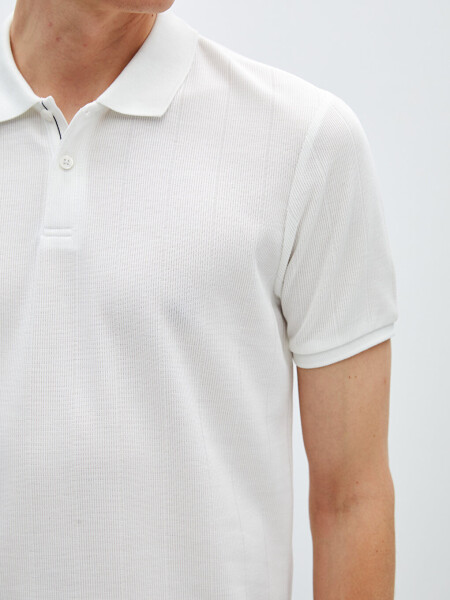 Men's Short Sleeve Textured Polo Shirt - 12