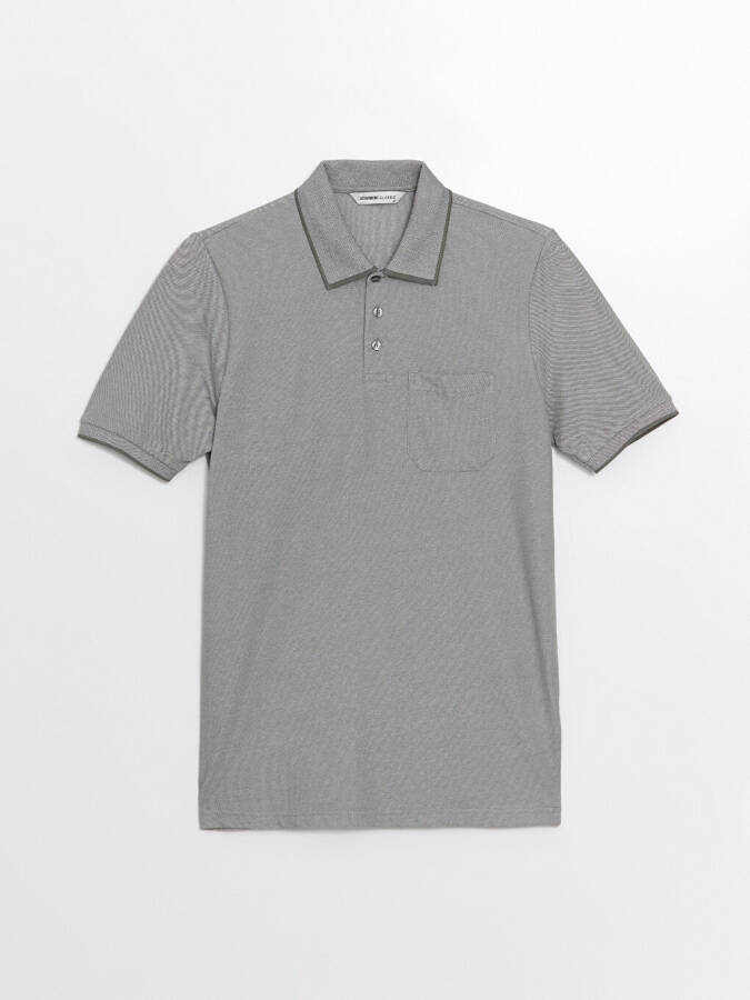 Men's Short Sleeve Textured Polo Shirt - 12