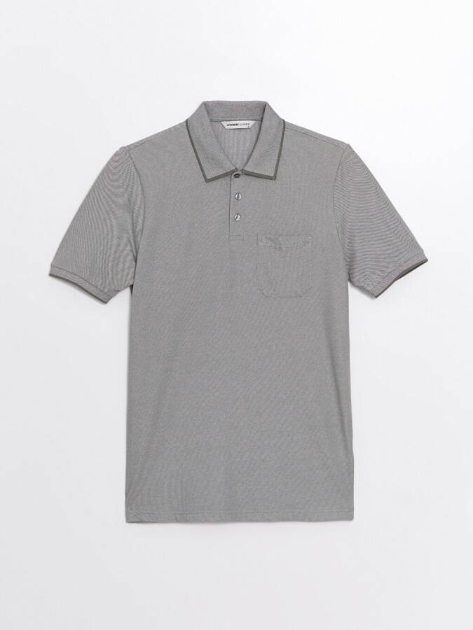 Men's Short Sleeve Textured Polo Shirt - 5