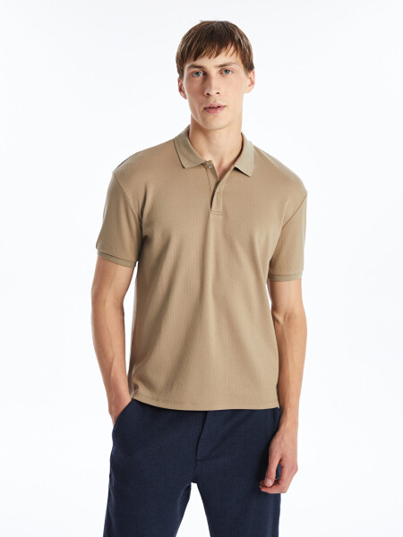 Men's Short Sleeve Textured Polo Shirt - 9