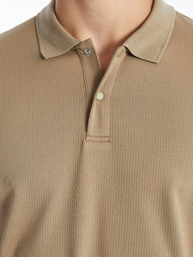 Men's Short Sleeve Textured Polo Shirt - 12