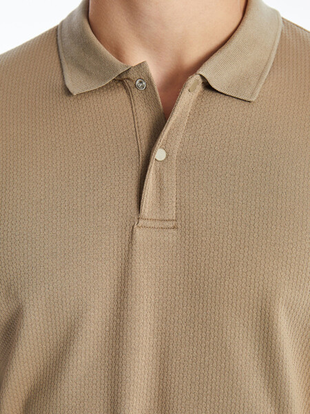 Men's Short Sleeve Textured Polo Shirt - 4