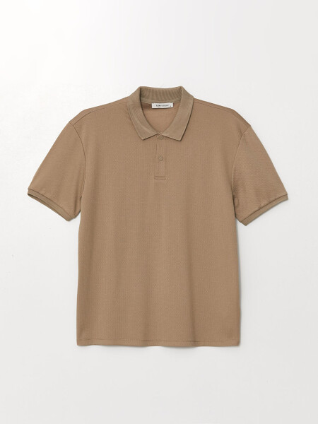 Men's Short Sleeve Textured Polo Shirt - 6