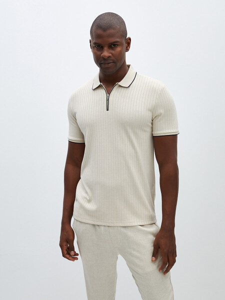 Men's Short Sleeve Textured Polo Shirt - 16