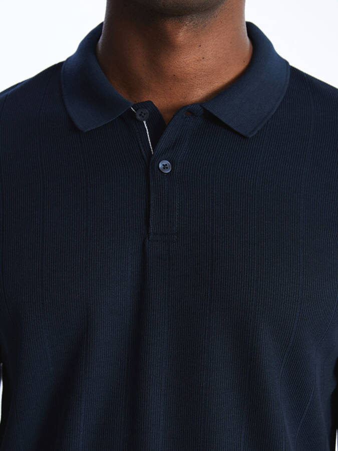 Men's Short Sleeve Textured Polo Shirt - 11