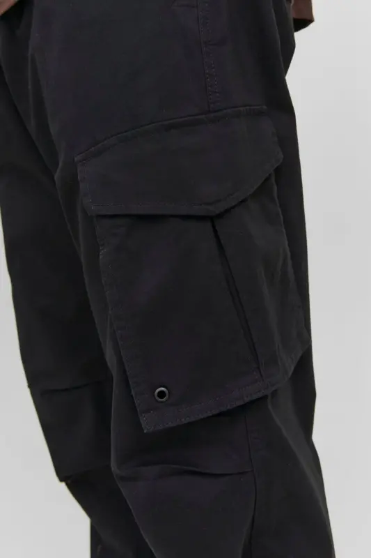 Men's Side Pocket Cargo Pants - Kane Noah-Black - 7