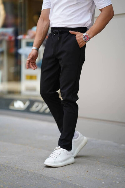 Men's Side Pocket Elastic Waist Drawstring Double Leg Relaxed Fit Comfortable Cut Jogger Pants - 9