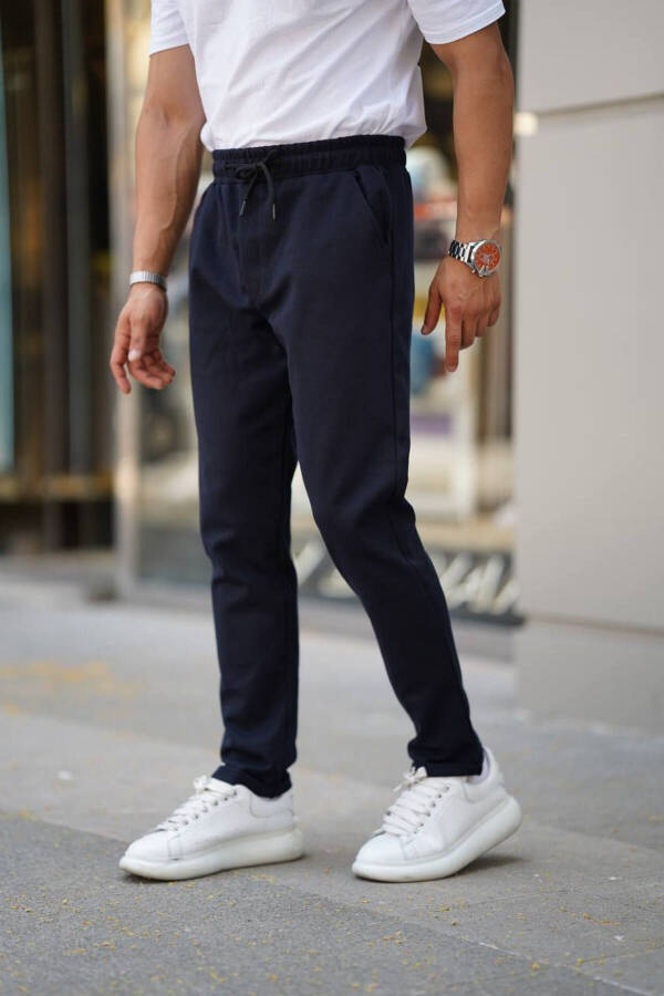 Men's Side Pocket Elastic Waist Drawstring Double Leg Relaxed Fit Jogger Pants - 6