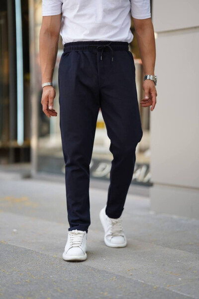 Men's Side Pocket Elastic Waist Drawstring Double Leg Relaxed Fit Jogger Pants - 8