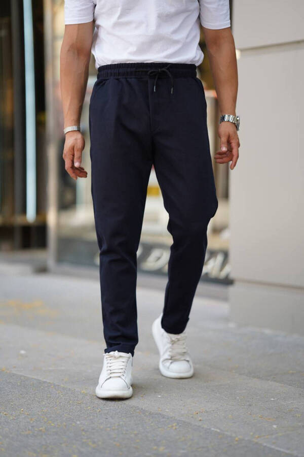 Men's Side Pocket Elastic Waist Drawstring Double Leg Relaxed Fit Jogger Pants - 3