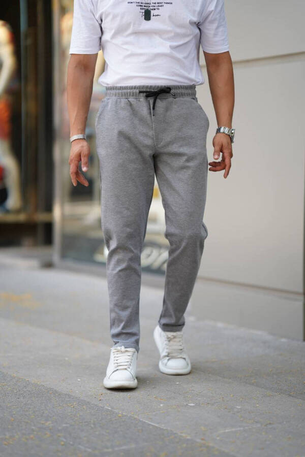 Men's Side Pocket Elastic Waist Drawstring Double Leg Relaxed Fit Jogger Pants - 3