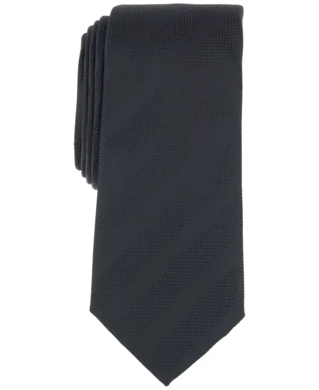 Men's Sidney Stripe Tie, Created for Modazone-Black - 1