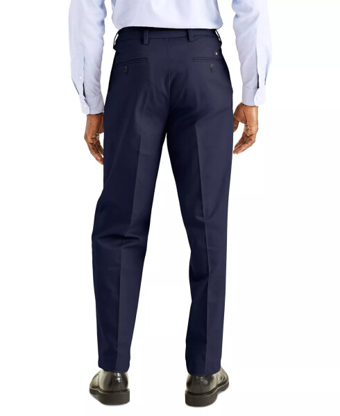 Men's Signature Classic Fit Iron Free Khaki Pants with Stain Defender Navy Blazer - 2