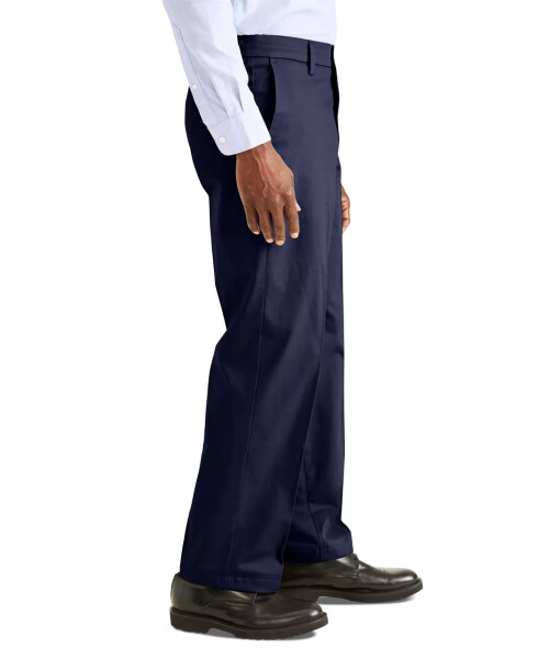 Men's Signature Classic Fit Iron Free Khaki Pants with Stain Defender Navy Blazer - 3