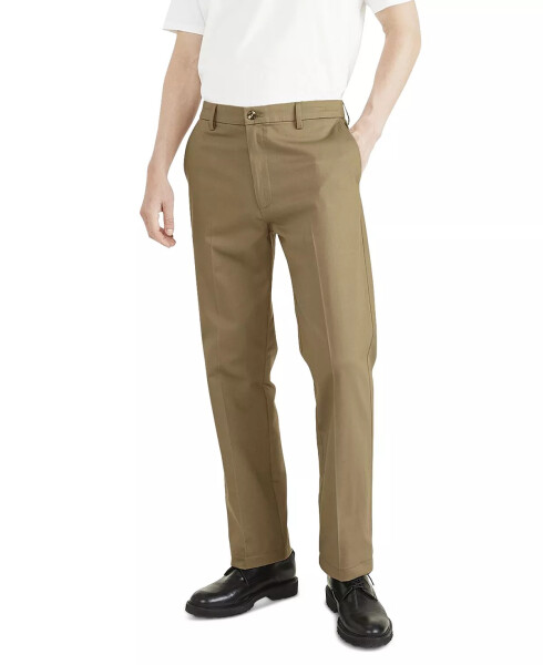 Men's Signature Classic Fit Iron Free Khaki Pants with Stain Defender New British Khaki - 1