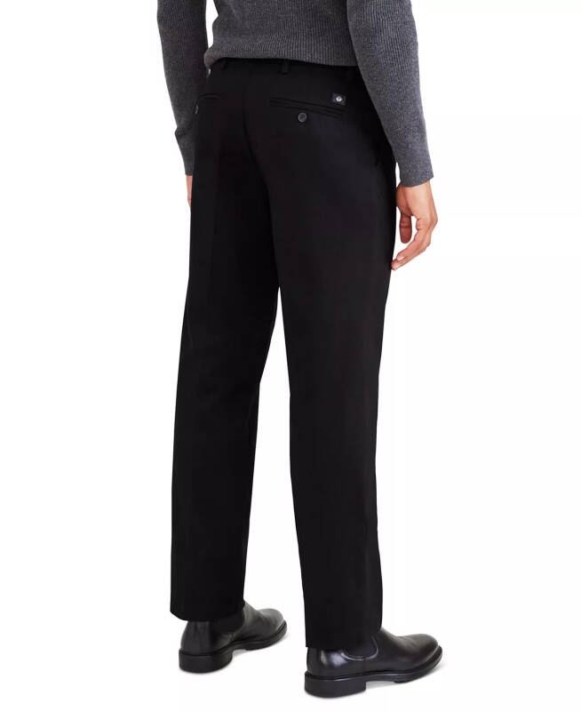Men's Signature Classic Fit Pleated Iron Free Pants with Stain Defender-Beautiful Black - 3
