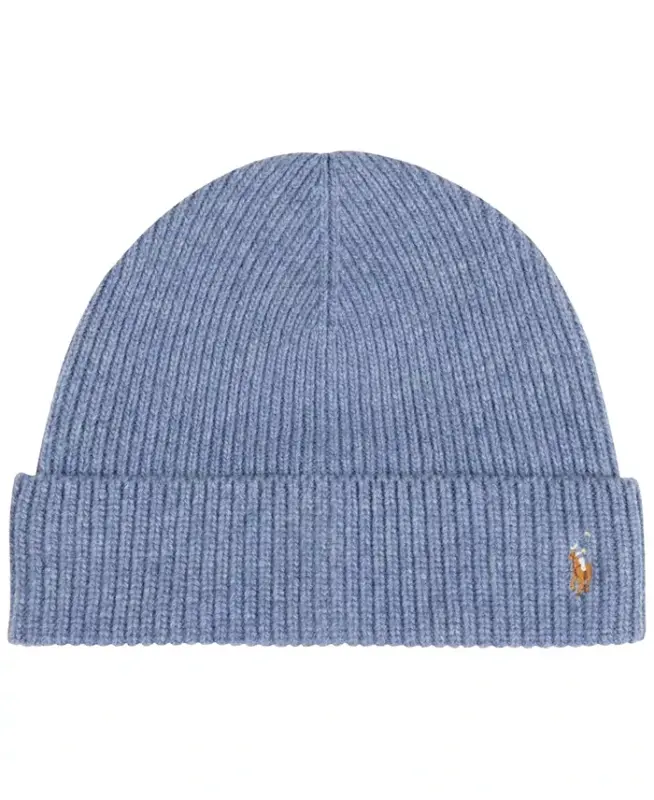 Men's Signature Cuff Hat - Bastille Blue Heather - POLO RALPH LAUREN