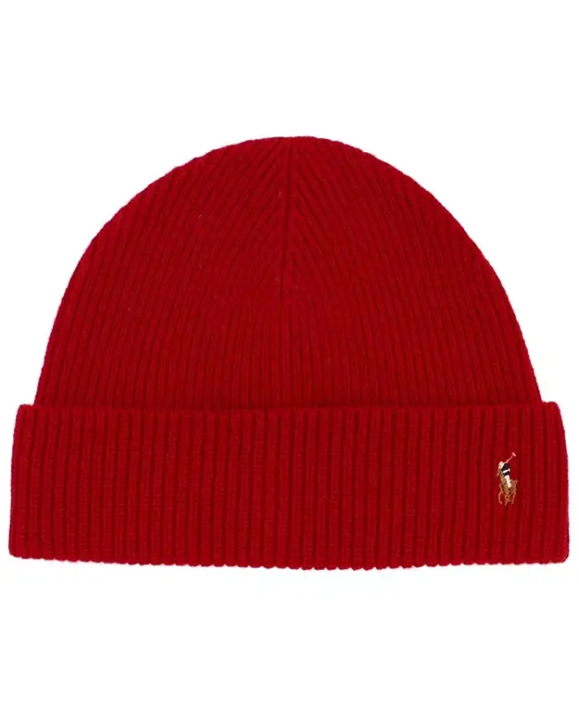 Men's Signature Cuff Hat - Red - POLO RALPH LAUREN