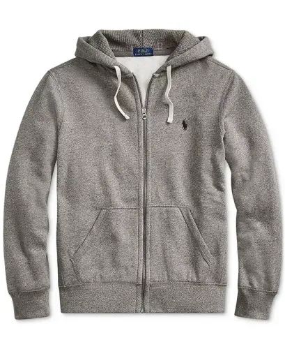Men's Signature Fleece Hoodie-Ash Grey Heather - 5