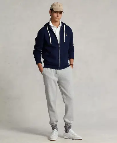 Men's Signature Fleece Hoodie-Cruise Navy - 4