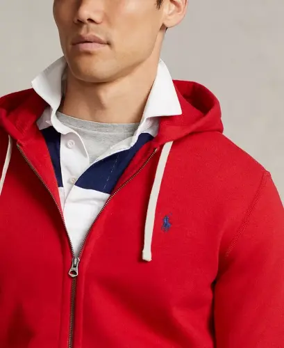 Men's Signature Fleece Hoodie-Red - 3