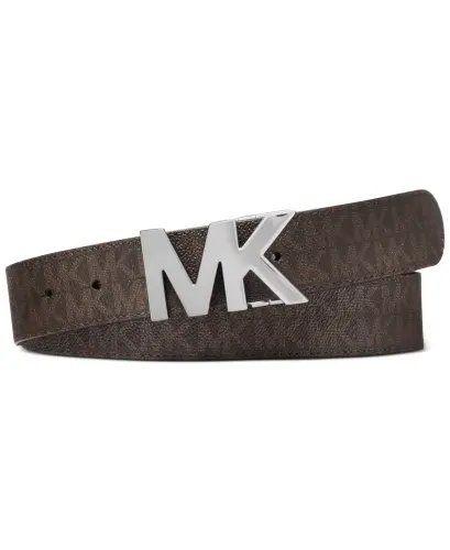 Men's Signature Reversible Logo Buckle Belt-Black/Black - 3