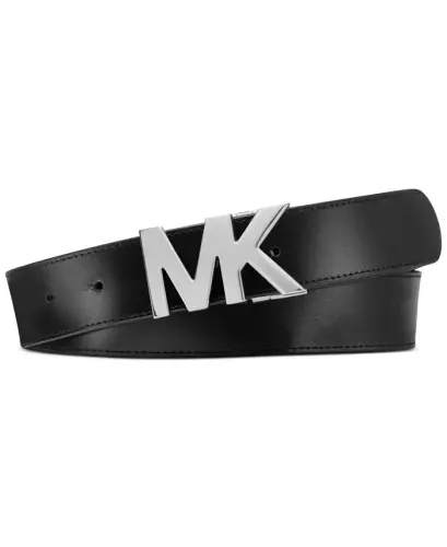 Men's Signature Reversible Logo Buckle Belt-Black/Black - 2