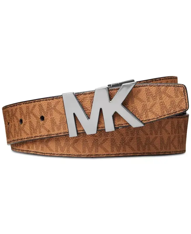 Men's Signature Reversible Logo Buckle Belt-Black/Black - 4