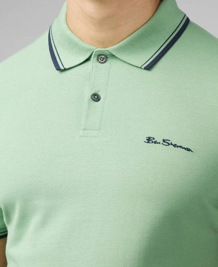 Men's Signature Short Sleeve Polo Shirt Grass Green - 5