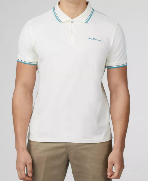 Men's Signature Short Sleeve Polo Shirt Ivory - 4