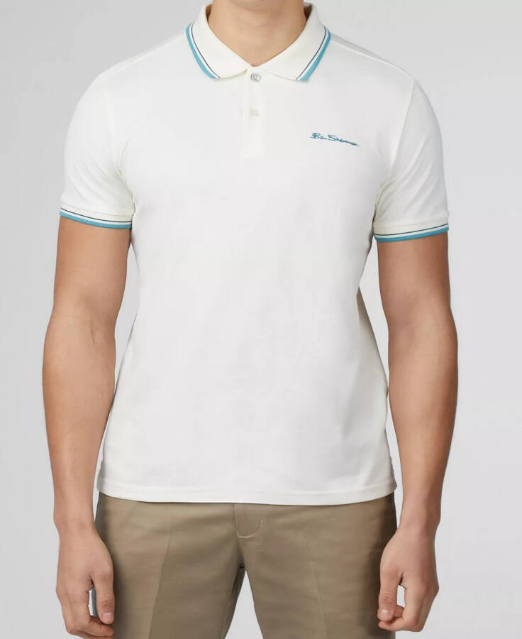 Men's Signature Short Sleeve Polo Shirt Ivory - 4