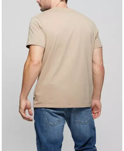 Men's Signature Short Sleeve T-shirt - Tan - GUESS (1)