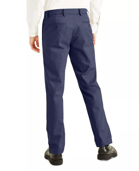 Men's Signature Slim Fit Iron Free Khaki Pants with Stain Defender Navy Blazer - 2