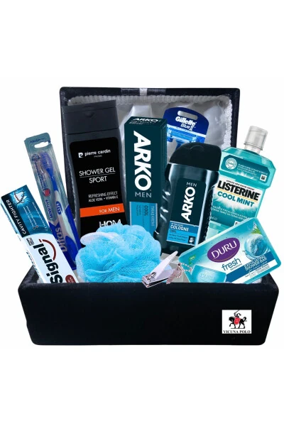 Men's Skin Care Set - Groom's Dowry Engagement Chest Set - Beige Bag Gift - Modazone