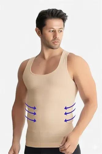 Men's Skin Tightening Corset Tank Top Anti-Sagging Tummy Tuck Body Shaper - 1