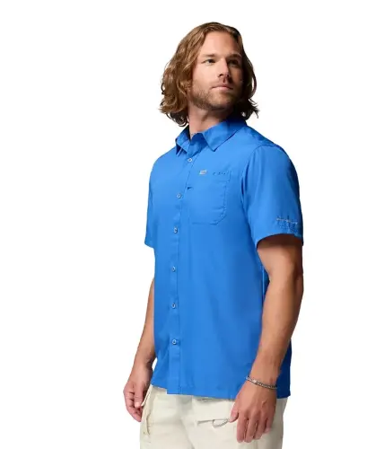 Men's Slack Tide Camp Shirt-Vivid Blue - 3