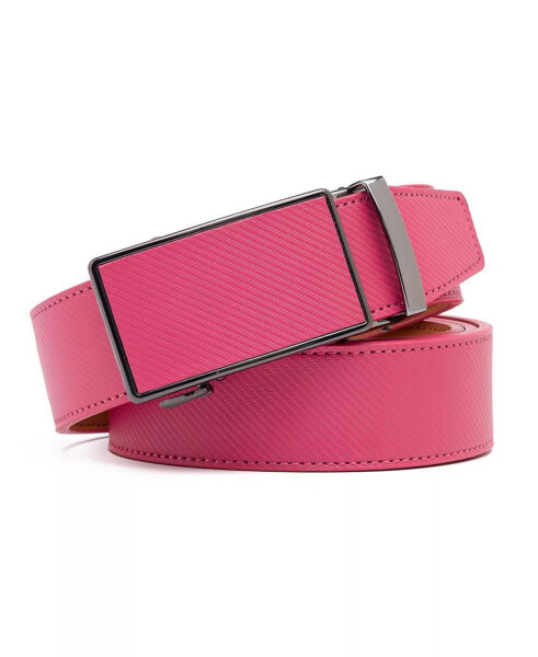 Men's Sliding Buckle Adjustable Leather Ratchet Belt - 1