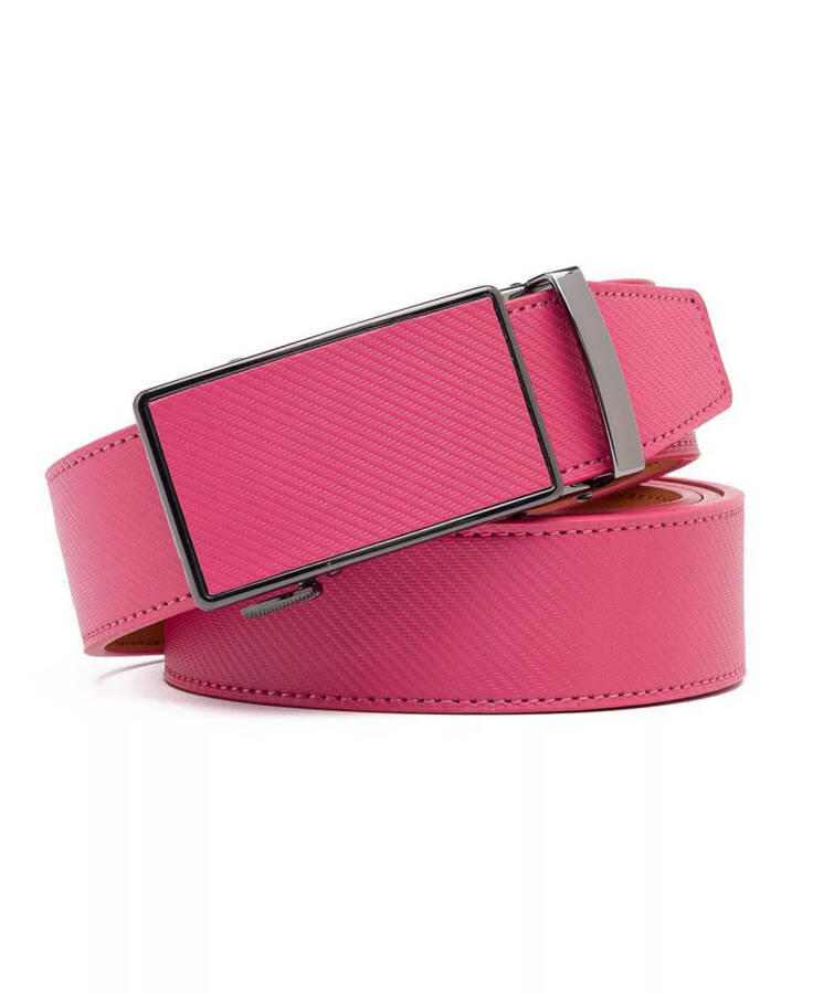 Men's Sliding Buckle Adjustable Leather Ratchet Belt - 1