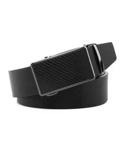Men's Sliding Buckle Adjustable Leather Ratchet Belt 