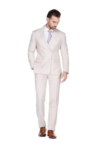 Men's Slim Fit 2-Piece Double Breasted Suit 