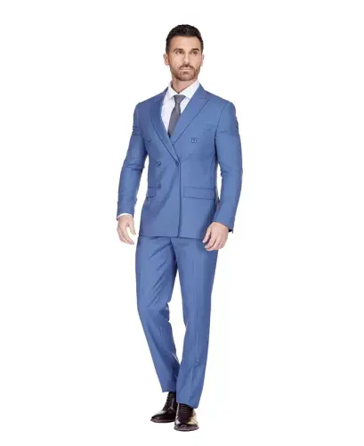 Men's Slim Fit 2-Piece Double Breasted Suit - 4