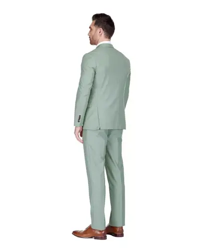 Men's Slim Fit 2-Piece Double Breasted Suit - 4