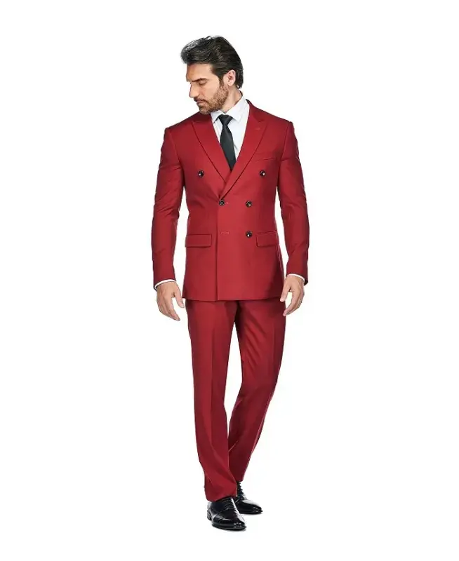 Men's Slim Fit 2-Piece Double Breasted Suit - 1