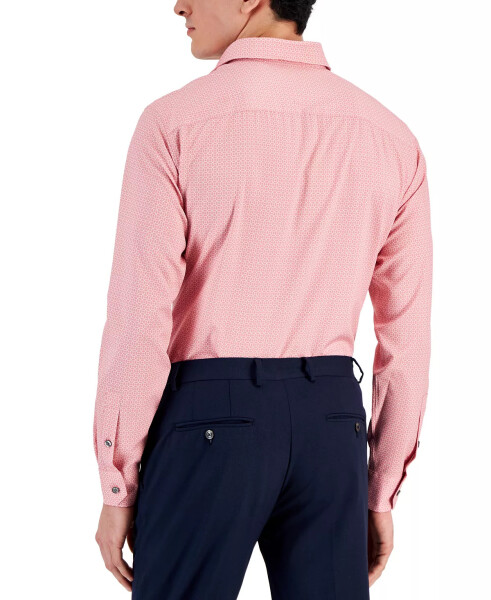 Men's Slim-Fit 4-Way Stretch Medallion Dress Shirt, Created for Modazone Pink - 2