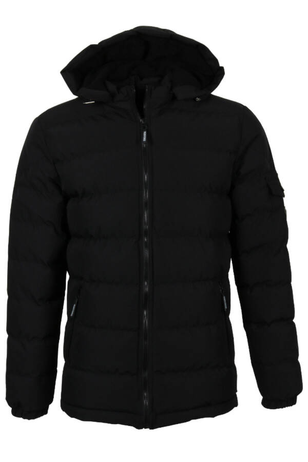 Men's Slim Fit Black Puffer Jacket RAR01233 - 1