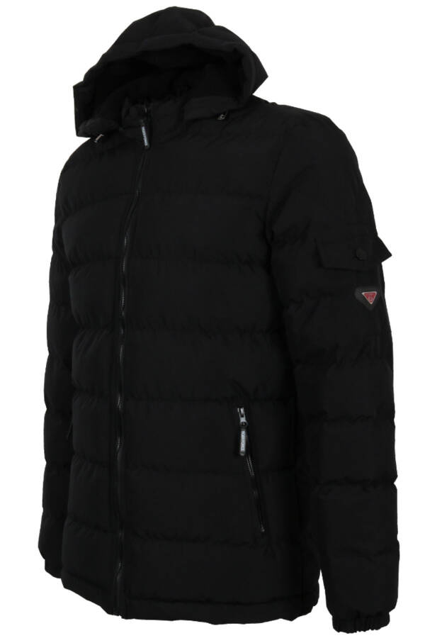 Men's Slim Fit Black Puffer Jacket RAR01233 - 2